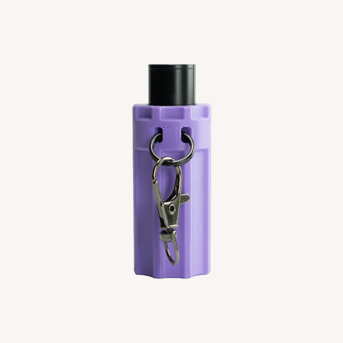 KeySleeve Amethyst, Flute style, on an inhaler with clip